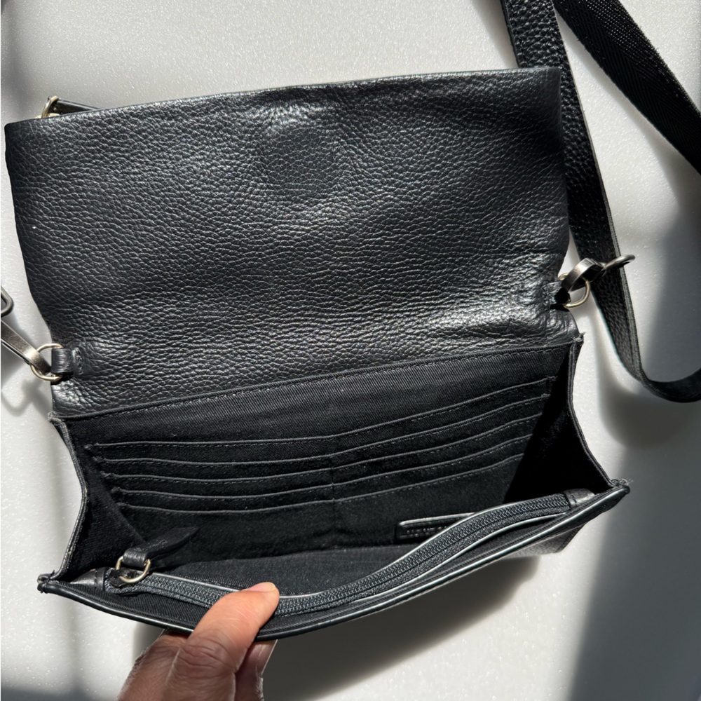 Nordstrom Eleanor Black Leather Crossbody Bag - Picture 3 of 10